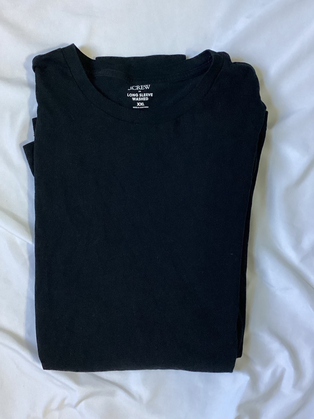 J Crew Woman’s Long Sleeve Black Cotton Washed T-shirt Size XXL